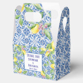 Portuguese Tiles Lemons Mediterranean Wedding Bedankdoosjes (Geopend)