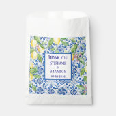 Portuguese Tiles Lemons Mediterranean Wedding Bedankzakje (Voorkant)