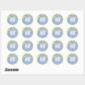 Portuguese Tiles Lemons Mediterranean Wedding Ronde Sticker (Vel)