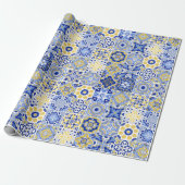 Portuguese Tiles Pattern Cadeaupapier (Uitgerold)