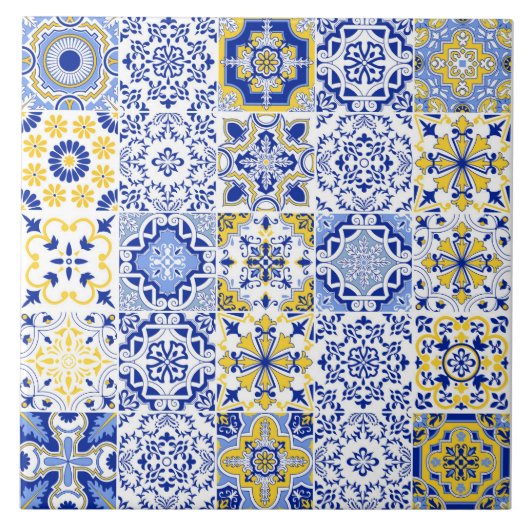 Portuguese Tiles Pattern Ceramic Tile  Tegeltje (Voorkant)