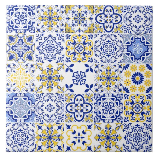 Portuguese Tiles Pattern Ceramic Tile  Tegeltje (Voorkant)