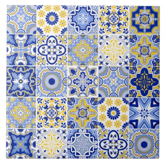 Portuguese Tiles Pattern Ceramic Tile Tegeltje (Voorkant)