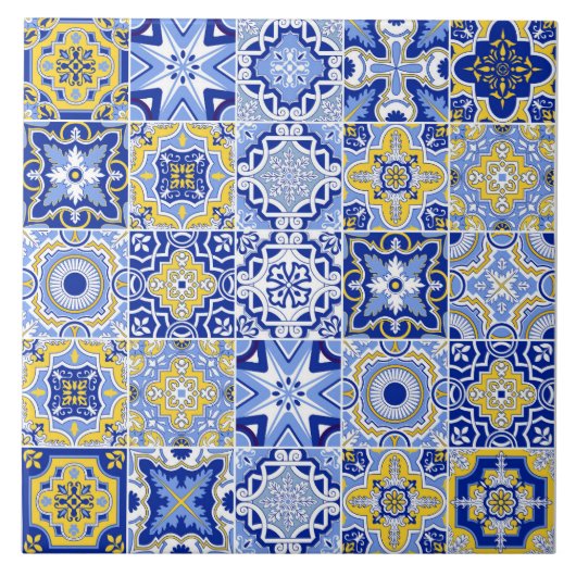 Portuguese Tiles Pattern Ceramic Tile  Tegeltje (Voorkant)