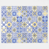 Portuguese Tiles Pattern  Fleece Deken (Voorkant (Horizontaal))