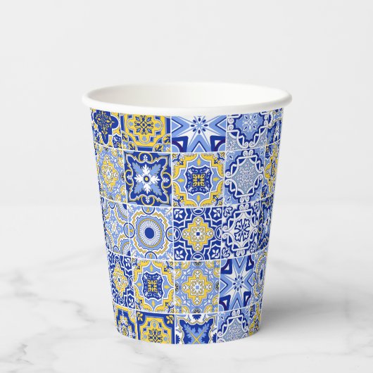 Portuguese Tiles Pattern  Papieren Bekers (Achterkant)