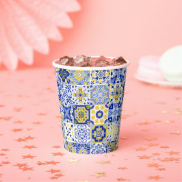 Portuguese Tiles Pattern Papieren Bekers