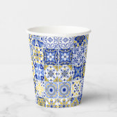 Portuguese Tiles Pattern  Papieren Bekers (Rechts)