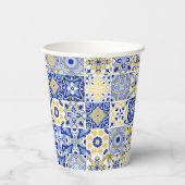 Portuguese Tiles Pattern  Papieren Bekers (Achterkant)