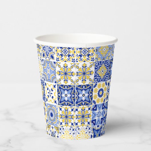 Portuguese Tiles Pattern  Papieren Bekers (Rechts)