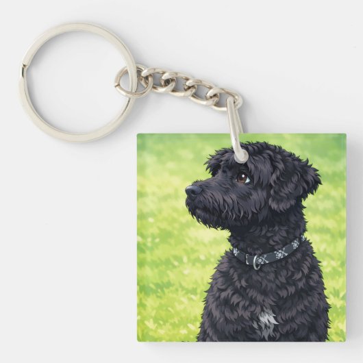 Portuguese Water Dog Acrylic Keychain – Cute Porti (Voorkant)