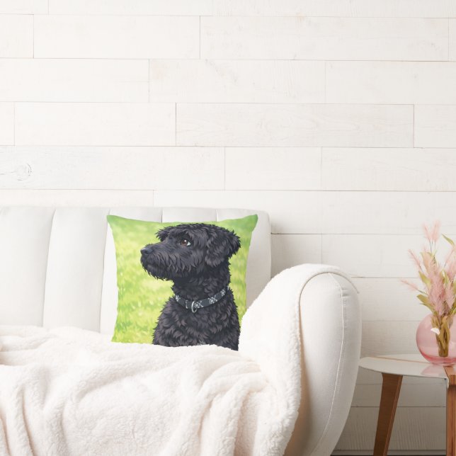 Portuguese Water Dog Anime Throw Pillow Kussen (Bank)