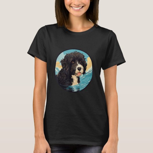 Portuguese Water Dog Breed Dog Design T-shirt (Voorkant)