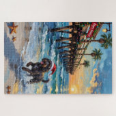Portuguese Water Dog Christmas Beach Boardwalk Legpuzzel (Horizontaal)