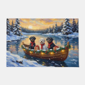 Portuguese Water Dog Christmas Boat Holiday Deurmat (Voorkant)