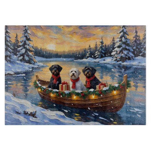 Portuguese Water Dog Christmas Boat Holiday Snijplank (Voorkant)