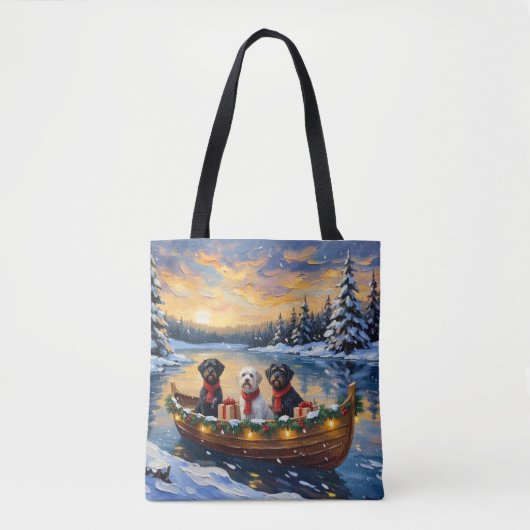 Portuguese Water Dog Christmas Boat Holiday Tote Bag (Voorkant)