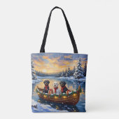 Portuguese Water Dog Christmas Boat Holiday Tote Bag (Achterkant)