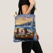 Portuguese Water Dog Christmas Boat Holiday Tote Bag (Dichtbij)