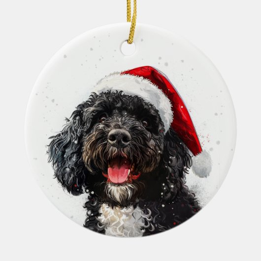 Portuguese Water Dog Christmas Personalized Keramisch Ornament (Voorkant)