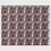 Portuguese Water Dog Christmas Red Truck Holiday Cadeaupapier (Vlak)