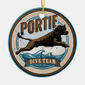 Portuguese Water Dog - Dive Team Keramisch Ornament (Voorkant)