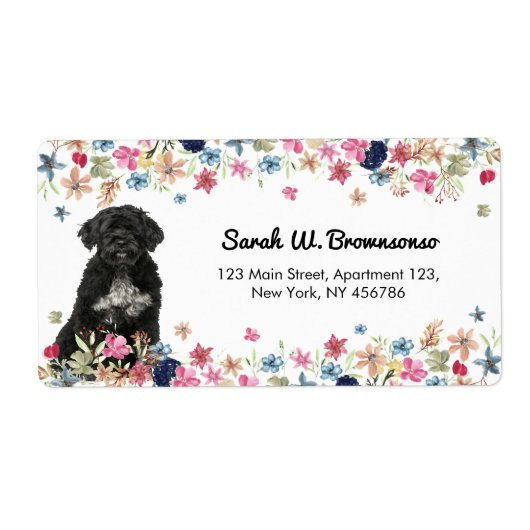 Portuguese Water Dog Etiket (Voorkant)