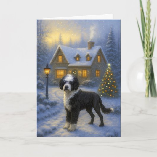 Portuguese Water Dog Holiday Card Feestdagen Kaart (Voorkant)