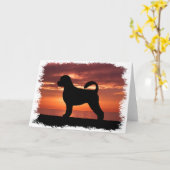 Portuguese Water Dog Kaart (Gele Bloem)