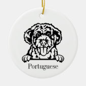 Portuguese Water Dog Keramisch Ornament (Voorkant)