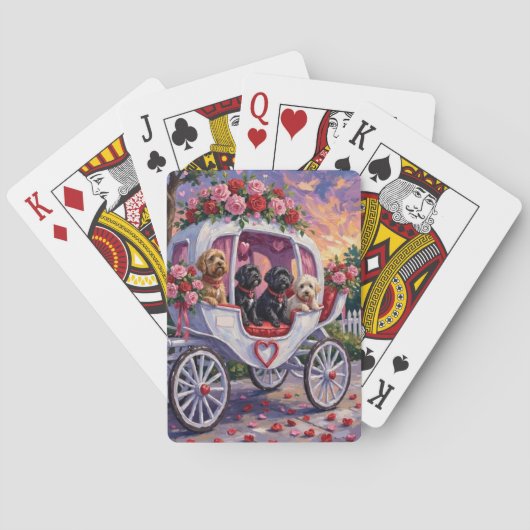Portuguese Water Dog Valentine's Day Pokerkaarten (Achterkant)
