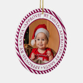 Portwijn Foto Santa's Leuke Lijst Lid Kerstmis Keramisch Ornament (Rechts)