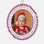 Portwijn Foto Santa's Leuke Lijst Lid Kerstmis Keramisch Ornament (Links)