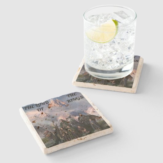 Posa vasos el señor de los anillos stenen onderzetter (Zijkant)