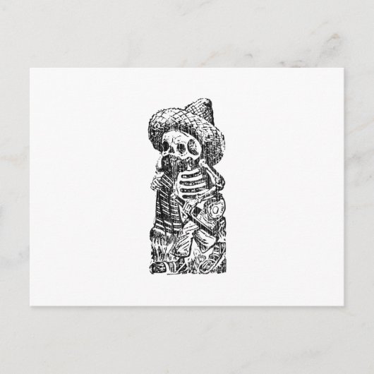 Posada Calavera met Mustache en Tequila Briefkaart (Voorkant)