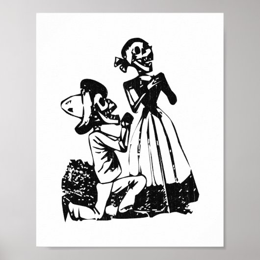 Posada Cavalera Courting Skeleton Couple Poster (Voorkant)