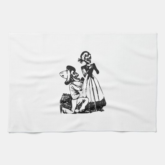 Posada Cavalera Courting Skeleton Couple Theedoek (Horizontaal)