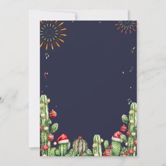 Posada Navidena Fiesta Cactus Kerstfeest Kaart (Achterkant)