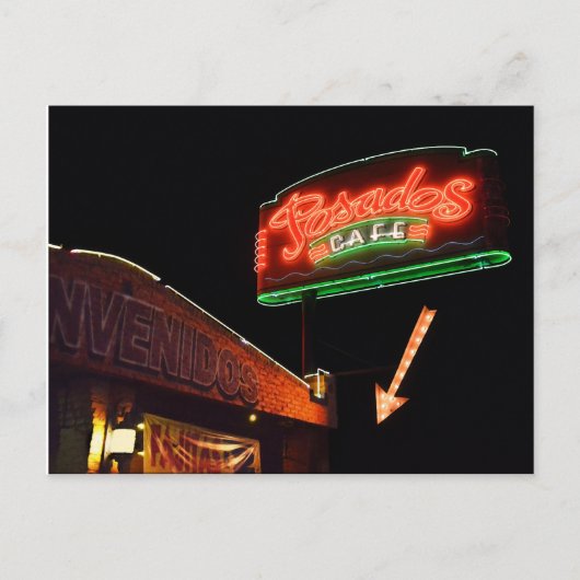 Posados Cafe Neon Sign Briefkaart (Voorkant)