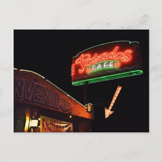 Posados Cafe Neon Sign Briefkaart (Voorkant)