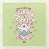 Posavasos│Cuando te quieres y sonries Glazen Onderzetter (Voorkant)