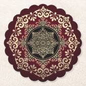 Posavasos de cartón rojo con decoración kartonnen onderzetters (Voorkant)