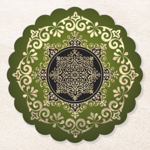 Posavasos de cartón verde con decoración kartonnen onderzetters