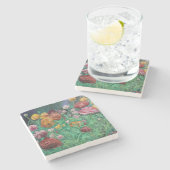 Posavasos elegante con flores stenen onderzetter (Zijkant)