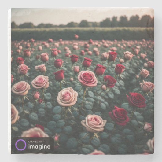 Posavasos flores rosas stenen onderzetter (Voorkant)