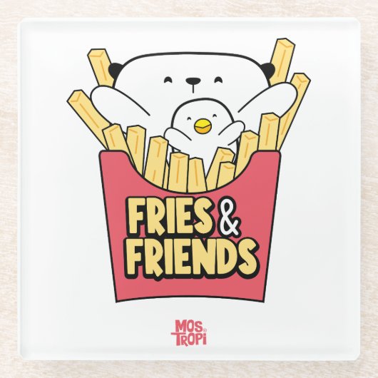 Posavasos│Fries and friends Glazen Onderzetter (Voorkant)