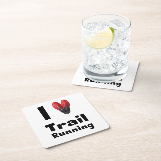 Posavasos "I love Trail Running" Kartonnen Onderzetters (Insitu)