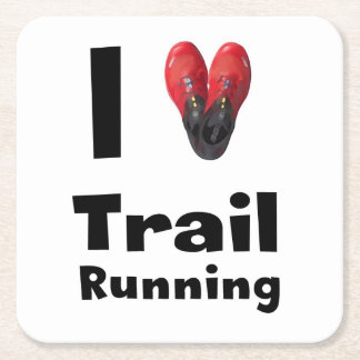 Posavasos "I love Trail Running" Kartonnen Onderzetters