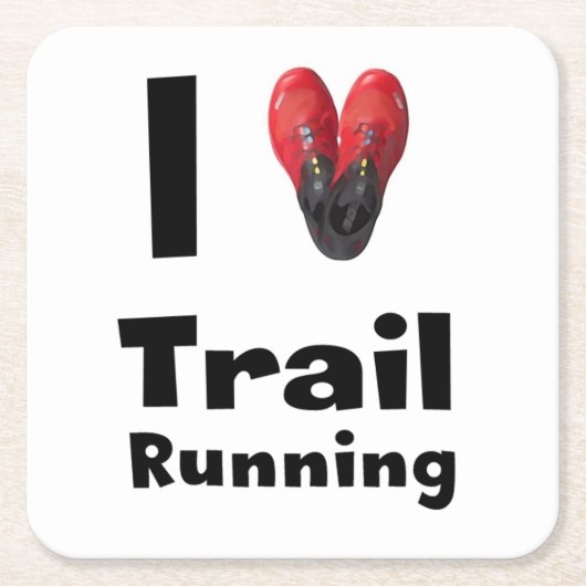 Posavasos "I love Trail Running" Kartonnen Onderzetters (Voorkant)