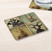Posavasos personalizados originales Baphomet.  Kartonnen Onderzetters (Schuin)